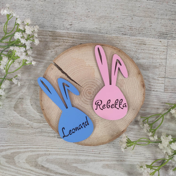 Osterhase aus Holz mit Namen