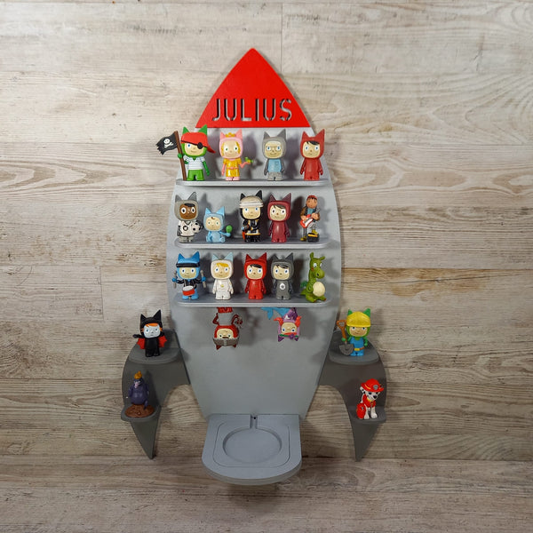 Regal Rakete für Toniebox personalisiert mit Farbwunsch für bis zu 36 Tonies